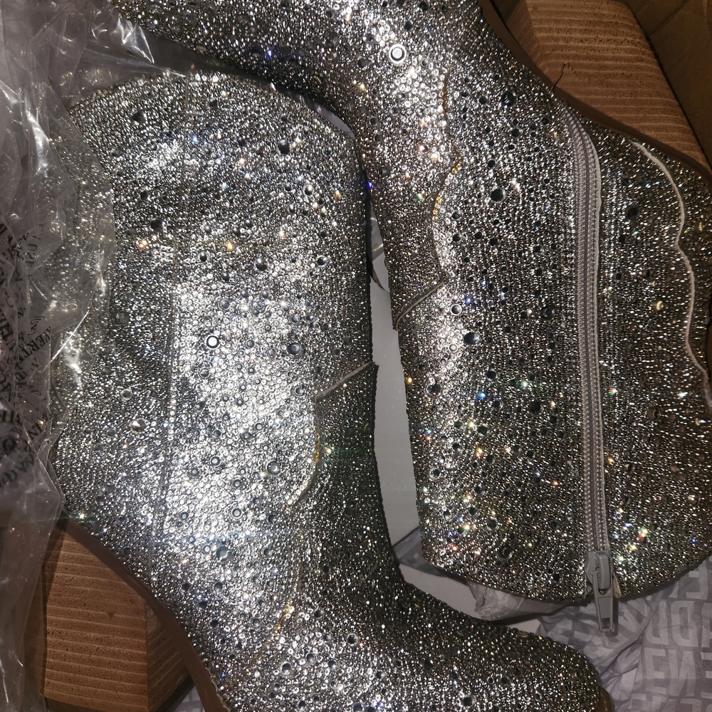 Steve Madden Glittering Silver Ankle Boots